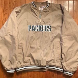 Packers Reebok lined 1/4 zip soft shell sweatshirt with pockets